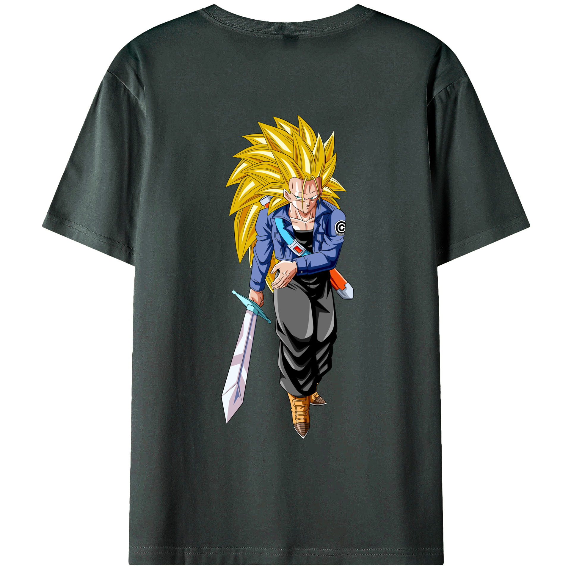 （画像用） ドラゴンボール トランクス（Torankusu）DRAGON BALL Trunks 綿100％ メンズ半袖Tシャツ（バックプリント） 通気性